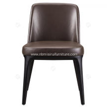 Italian minimalist leather Sophie single chairs